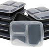1Pc Simple Houseware 3-Compartment Meal Prep Containers
